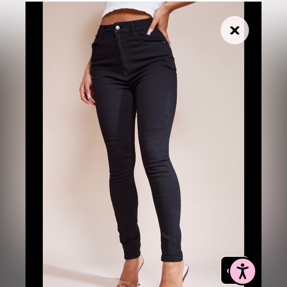 PrettyLittleThing Black 5 Pocket Skinny Jeans